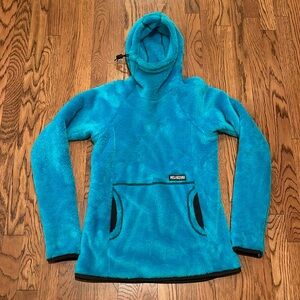 Melanzana High Loft Women’s Blue Fleece Hoodie Pull Over, Small
